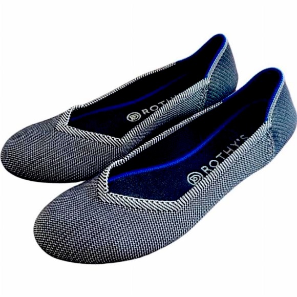 Rothy's Shoes - Rothy's Black And White Rounded Toe Flats Size 10